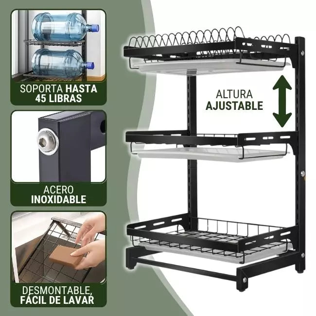 SpaceRack 3X – Orden vertical y cocina inteligente sin ocupar lugar.